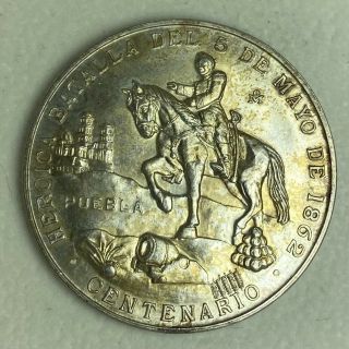 Rare Mexico Medal 1962 Heroica Batalla Del 5 De Mayo 1862 Puebla Silver Monedas
