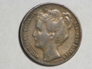 Netherlands 1901 1 Gulden Silver F - Vf
