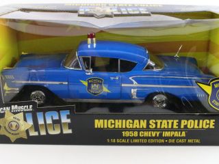 1958 Chevy Impala Michigan State Police Ertl American Muscle 1:18 Mib