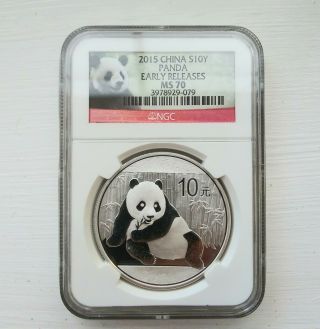 2015 Silver China Panda 1 Oz Ngc Ms70 Early Releases
