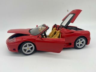 1:18 Scale Ferrari Red 360 Spider Mattel Hot Wheels No Box Die - Cast Metal