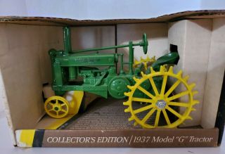 John Deere 1937 Model " G " Tractor 1/16 Scale Erlt Toy Tractor 548 Usa