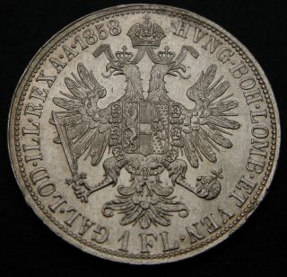 Austria 1 Florin 1858 A - Silver - Franz Joseph I.  - Xf/aunc - 3875
