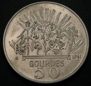 HAITI 50 Gourdes 1981 R - Silver - F.  A.  O.  - aUNC - 3844 2