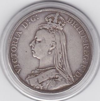 Sharp 1890 Queen Victoria Large Crown / Five Shilling Coin