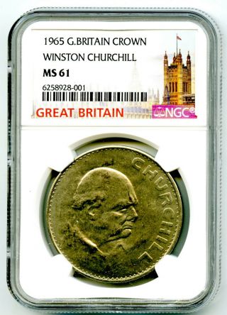 1965 Great Britain Crown Winston Churchill Ngc Ms61 Uncirculated