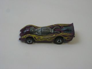 1976 Mattel Hot Wheels Jet Threat Plum with Yellow Flame Tampo Redline H41 3