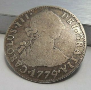 Rare Find - Bolivia Silver 2 Reales - 1779/8 Overdate - Pleasant VG - KM 53 3
