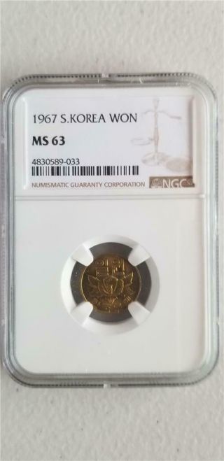 South Korea 1 Won 1967 Ngc Ms 63