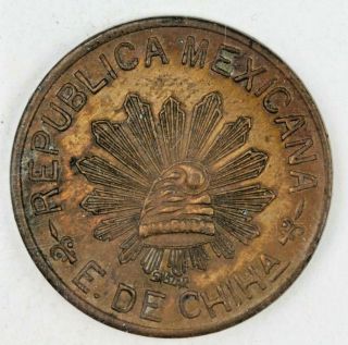 1914 M Mexico 5 Centavo Uncirculated Bu Coin Rare Date 4560