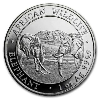 2020 Somalia Silver Elephant 1oz Coin Bu (in Air - Tite Capsule)