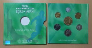 South Korea Japan 2001 Bu Unc Set - 7 Coins - 2002 Football World Cup