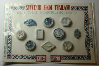 Porcelain Coins From Thailand In Souvenir Package