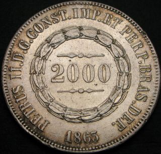 Brazil 2000 Reis 1863 - Silver - Vf/xf - 1832 ¤