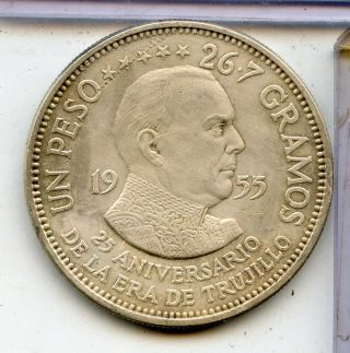 1955 Dominican Republic 25th Anniversary Of Trujillo Un Peso 26.  7 Grams - Rc858