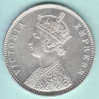 British India 1877 Victoria Empress 0/1 Dot Variety One Rupee Top Grade