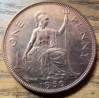 1950 Great Britain - One Penny - George Vi