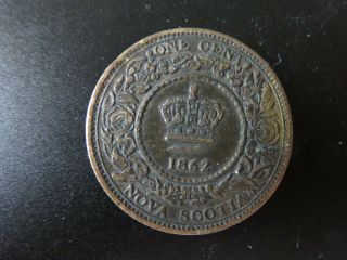 1862 Nova Scotia Canada One Cent Coin -.