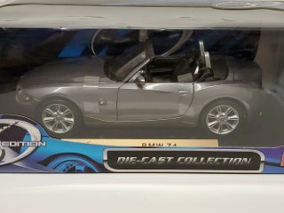 Special Edition Maisto Silver Grey Bmw Z4 1:18 Scale Diecast Car Bad Box