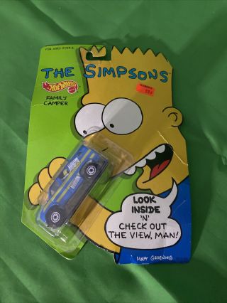 Hot Wheels 1990 The Simpsons Family Camper Die - Cast Car On Card Mattel