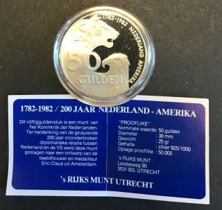Netherlands - Silver 50 Gulden Coin - 