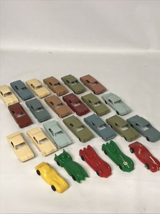 24 Vintage Plastic Toy Cars 1950 