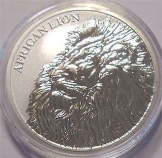 2018 Republic Of Chad 5,  000 Francs 1 Oz.  Silver African Lion Coin Bu 50k