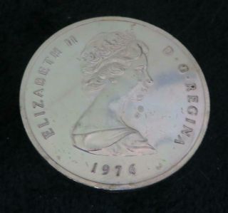 1976 Turks And Caicos 20 Crowns 38.  7g Of.  925 Silver Queen Victoria