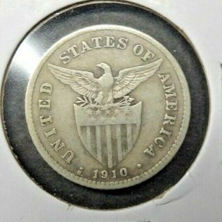 1910 - S Us / Philippines 20 Twenty Centavos Coin Only 500,  259 Minted Km 170