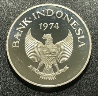 Indonesia 1974 5000 Rupiah Proof Silver Coin: Orangutan Mintage 17k