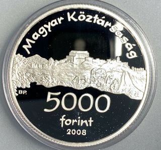 Hungary 5000 Forint 2008 Bp Km 807 Proof Sterling Silver With