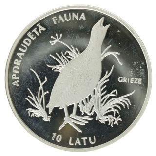 Latvia - Silver 10 Latu Coin - 