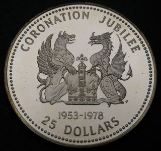 British Virgin Islands 25 Dollars 1978 Proof - Silver - Coronation Jubilee - 3515