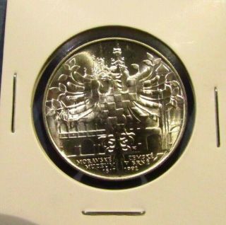 1992 Czech Slovak Rep 100 Korun Moravian Museum Brno Silver Bu Coin Csfr Eagle