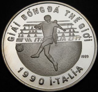 Vietnam 100 Dong 1989 Proof - Silver - Fifa World Cup Italy 