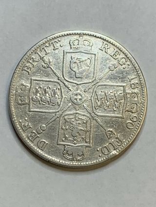 1890 Great Britain Double Florin Silver Queen Victoria Coin