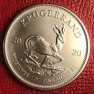 2020 South African Silver Krugerrand 1 Oz Brilliant Uncirculated