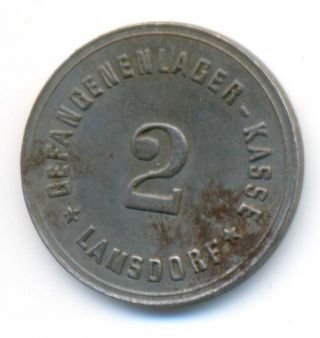 Germany Wwi German Prisoners Camp Lamsdorf Notgeld Iron Coin 2 Pfennig Xf