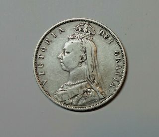 Great Britain Silver Half Crown 1889.  0.  925 Silver.  Queen Victoria