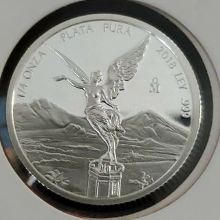 2018 Silver Proof 1/4 Oz.  999 Pure Very Low Mintage Mo Ozna Mexico Rare
