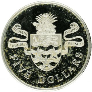Cayman Islands - Silver 5 Dollars Coin - 