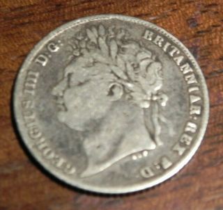 Great Britain 6 Pence 1824 King George Iv,  Silver Coin