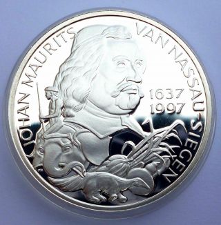 Netherlands 25 Ecu 1997 Silver Coin Proof Johan Maurits Van Nassau - Siegen