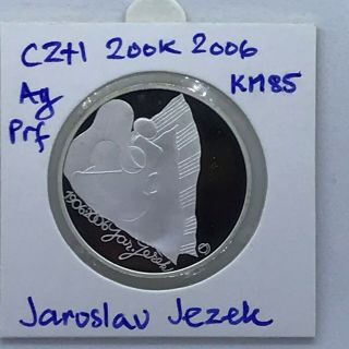 Czech Republic 200 Korun Silver Proof 2006 Jaroslav Jezek Km 85 In Hb