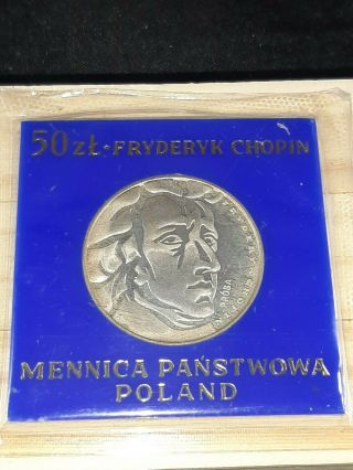 1972 Poland Silver 50 Zlotych " Proba " Proof Pattern - Chopin