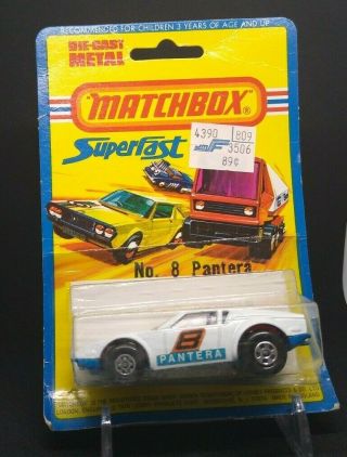 Matchbox Superfast 8 1975 Pantera Factory Blister - Card Vintage Toy