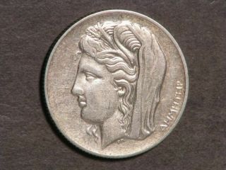 Greece 1930 10 Drachmai Demeter Silver Xf