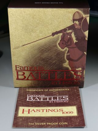 Battle Of Hastings 1066 2009 Tuvalu.  999 Silver Famous Battles Of History
