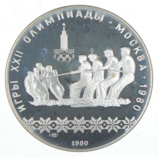 Roughly Size Of Quarter 1980 Ussr Soviet Union 10 Rubles World Silver Coin 449