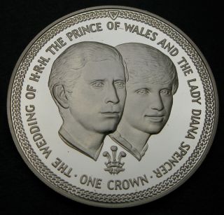 Isle Of Man 1 Crown 1981 Proof - Silver - Wedding Of Charles And Diana - 836